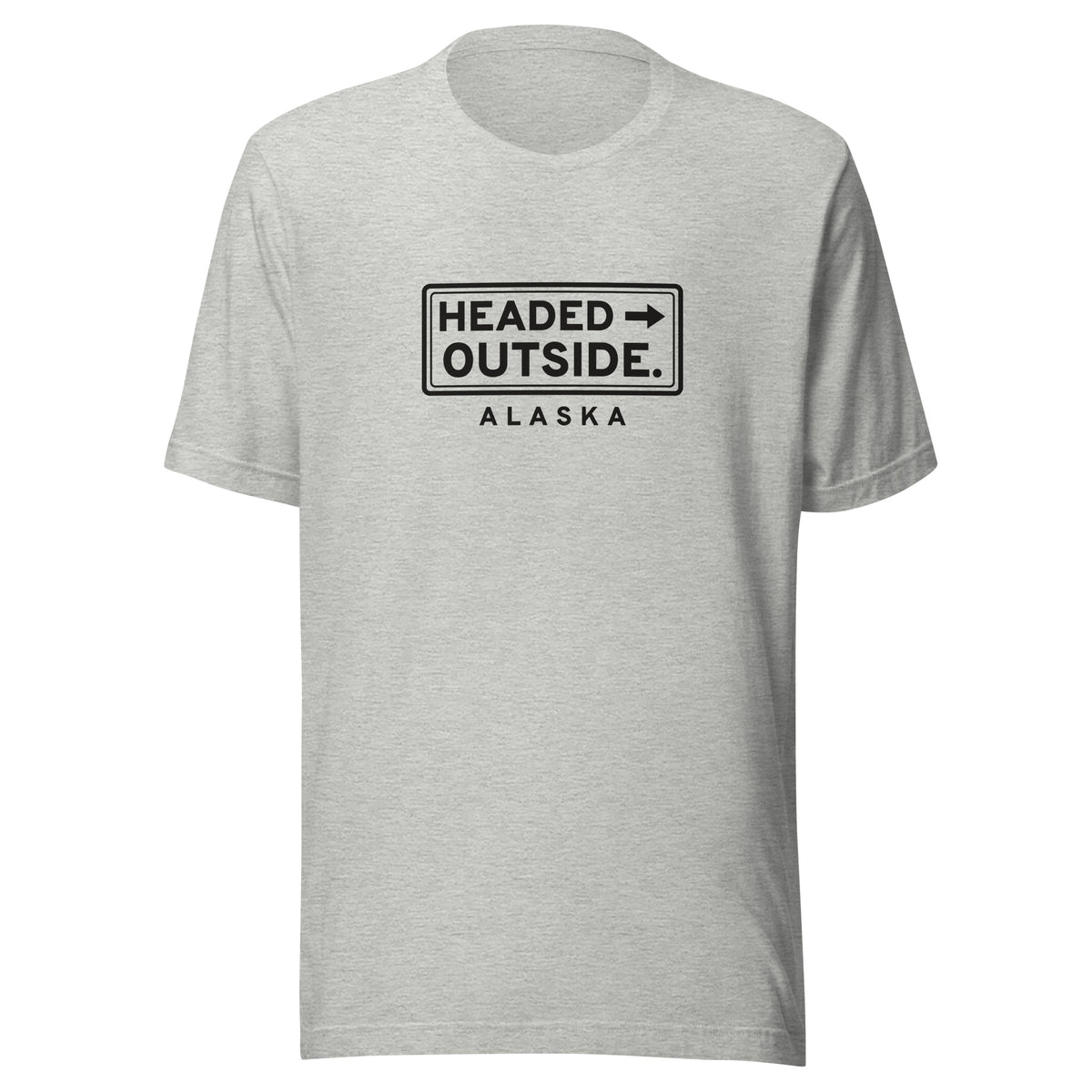 Alaska Headed Outside. – Tee – Heather Grey