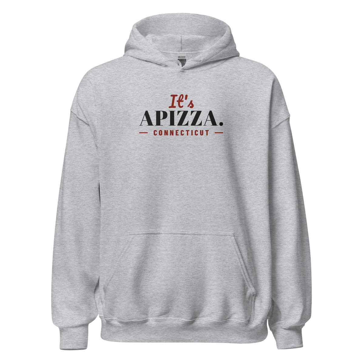 Connecticut It's Apizza. – Hoodie – Heather Grey