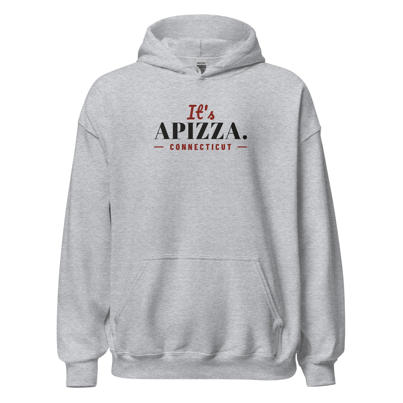 Connecticut It's Apizza. – Hoodie – Heather Grey