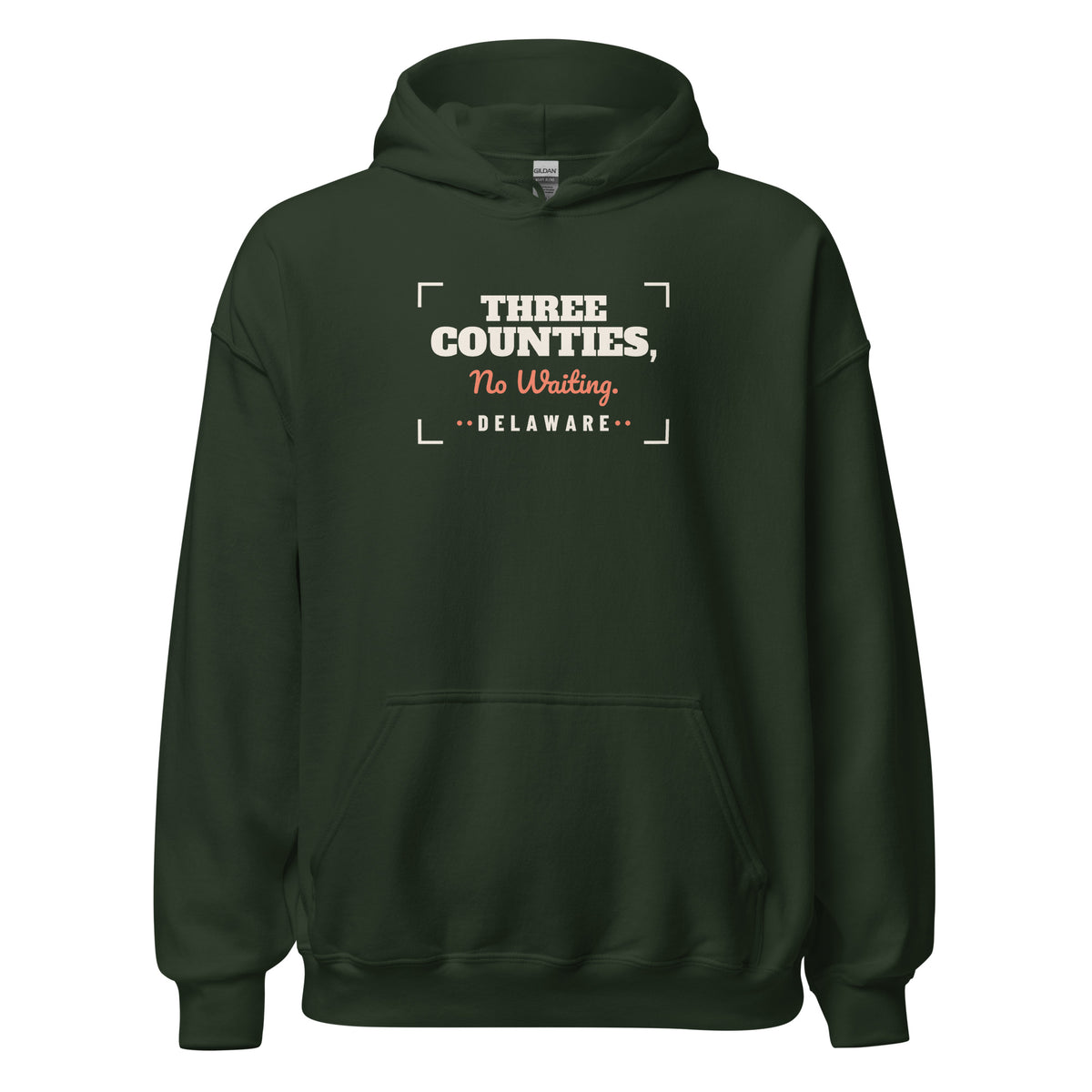 Delaware Three Counties No Waiting. – Hoodie – Forest