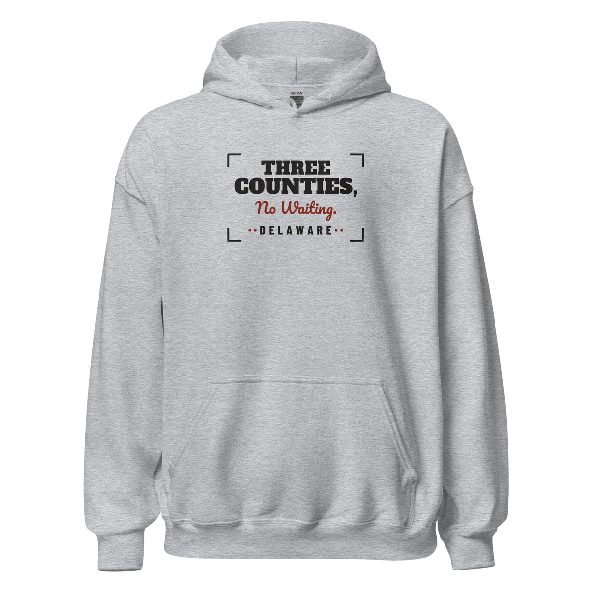 Delaware Three Counties No Waiting. – Hoodie – Heather Grey