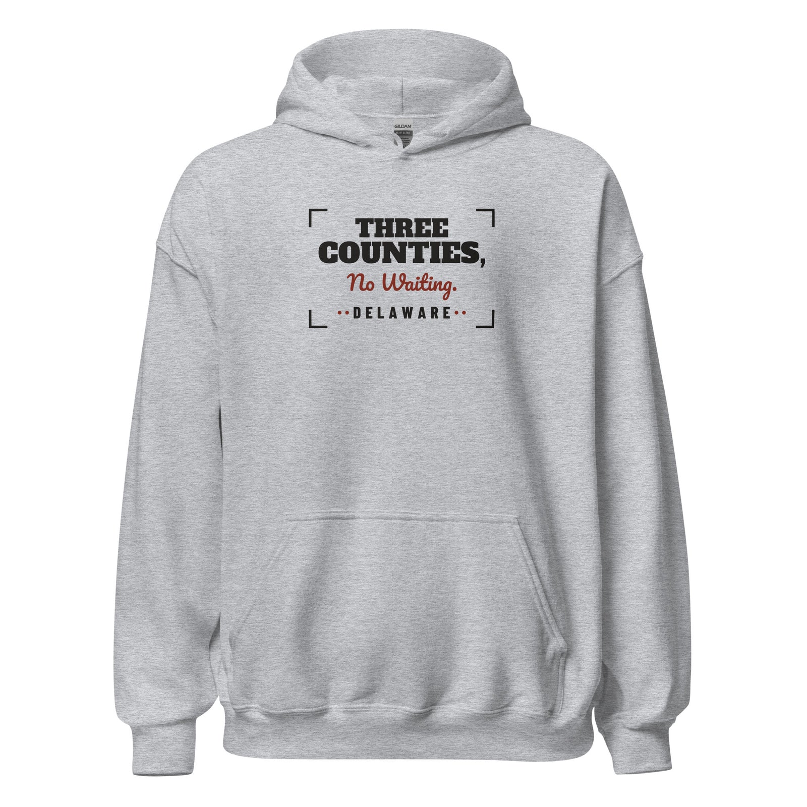 Delaware Three Counties No Waiting. – Hoodie – Heather Grey