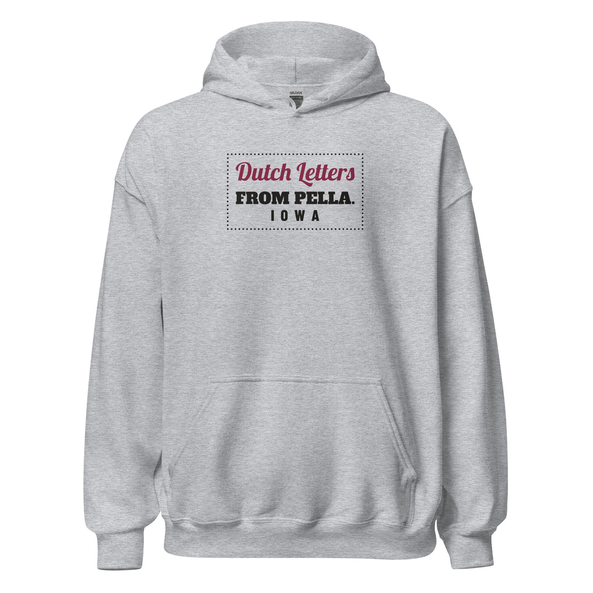Iowa Dutch Letters From Pella. – Hoodie – Heather Grey