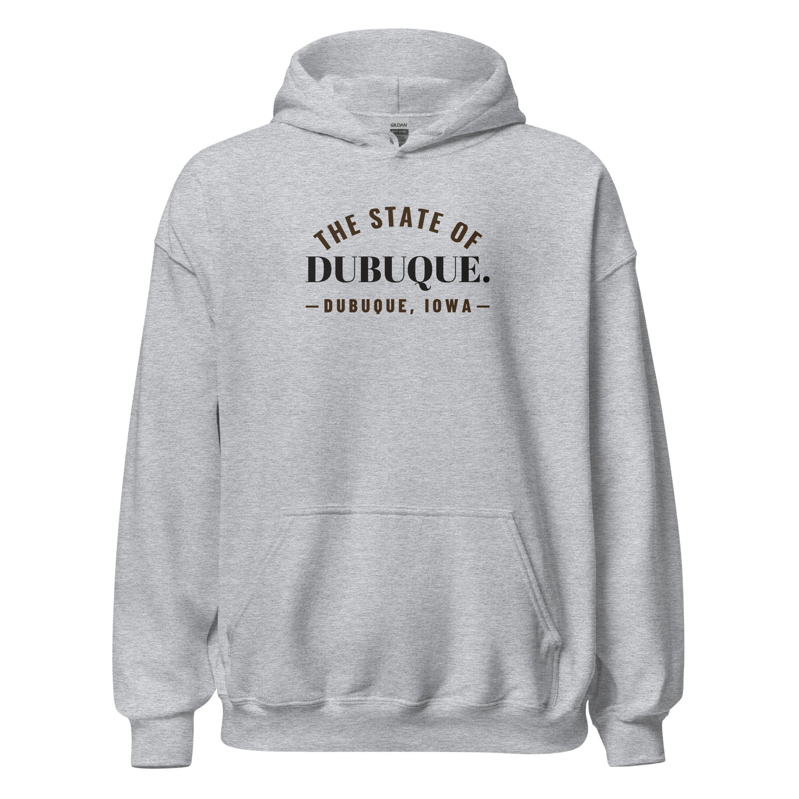 Iowa The State Of Dubuque. – Hoodie – Heather Grey
