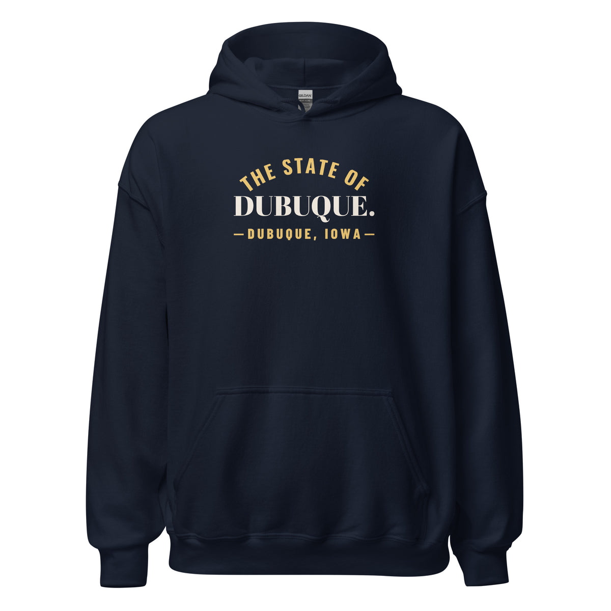 Iowa The State Of Dubuque. – Hoodie – Navy