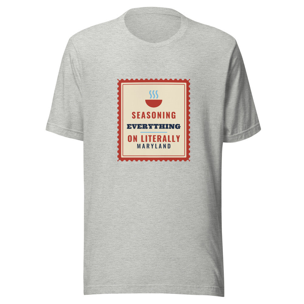Maryland Seasoning On Literally Everything – Tee – Heather Grey
