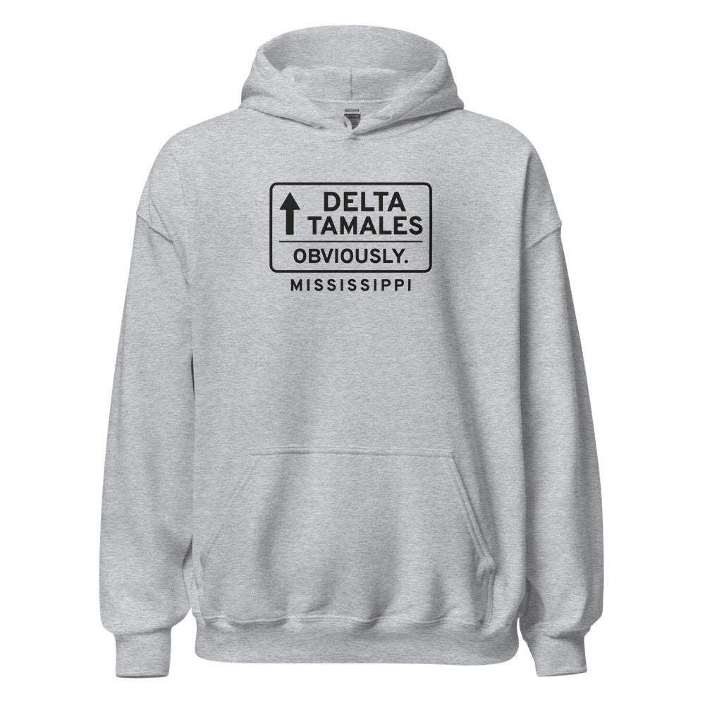 Mississippi Delta Tamales. Obviously. – Hoodie – Heather Grey