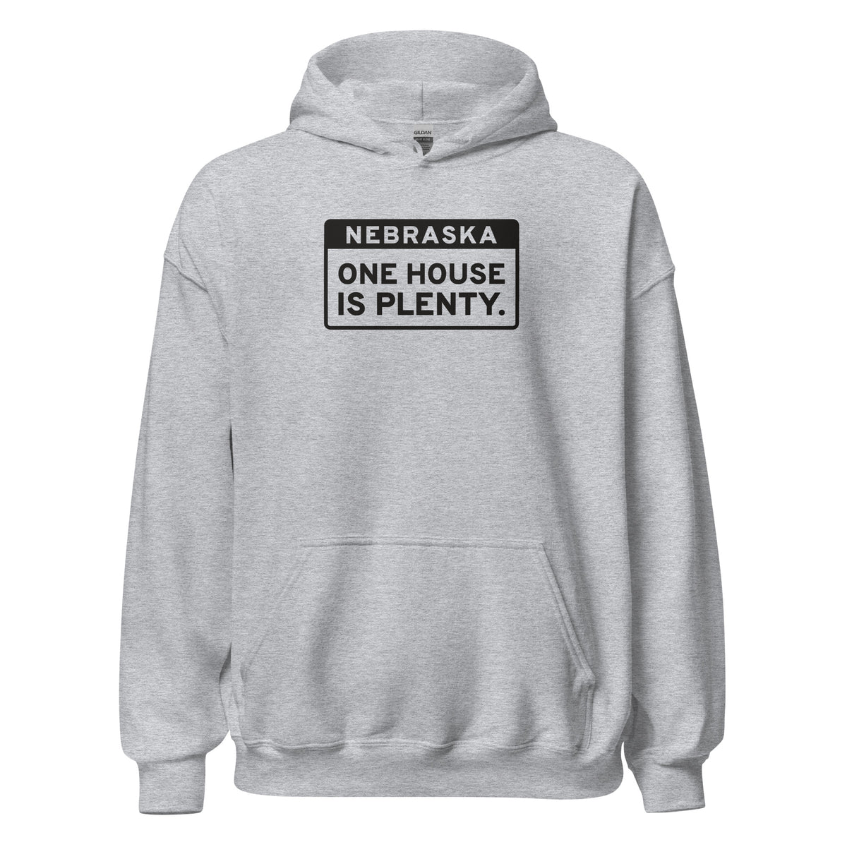 Nebraska One House Is Plenty. – Hoodie – Heather Grey