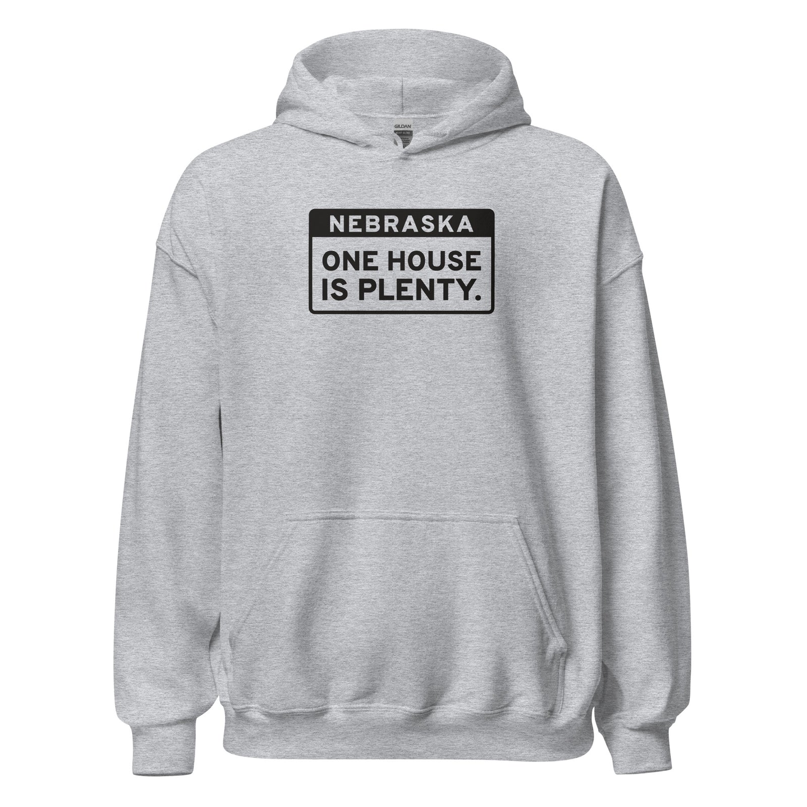 Nebraska One House Is Plenty. – Hoodie – Heather Grey