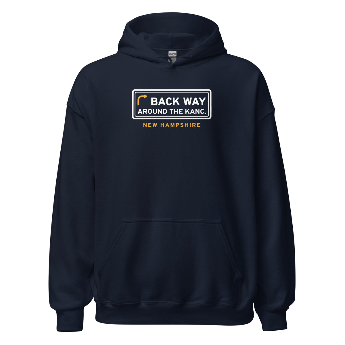 New Hampshire Back Way Around The Kanc. – Hoodie – Navy
