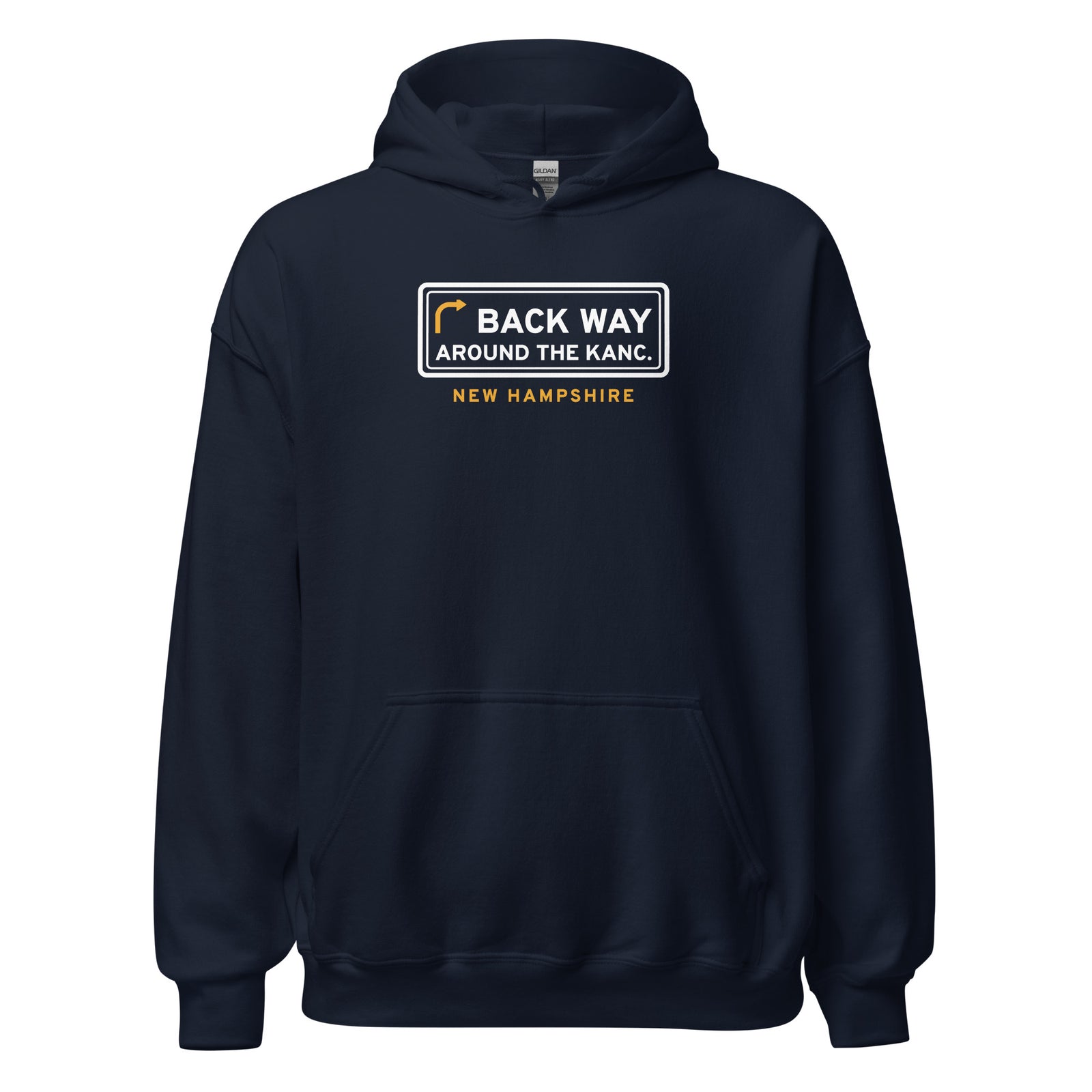 New Hampshire Back Way Around The Kanc. – Hoodie – Navy