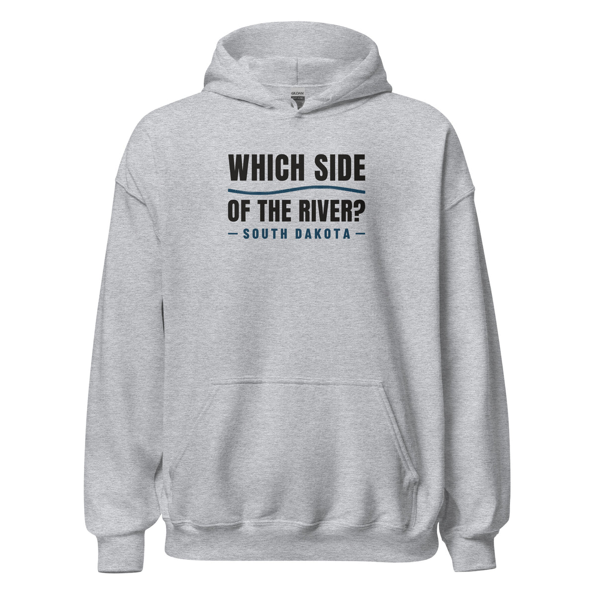 South Dakota Which Side Of The River? – Hoodie – Heather Grey