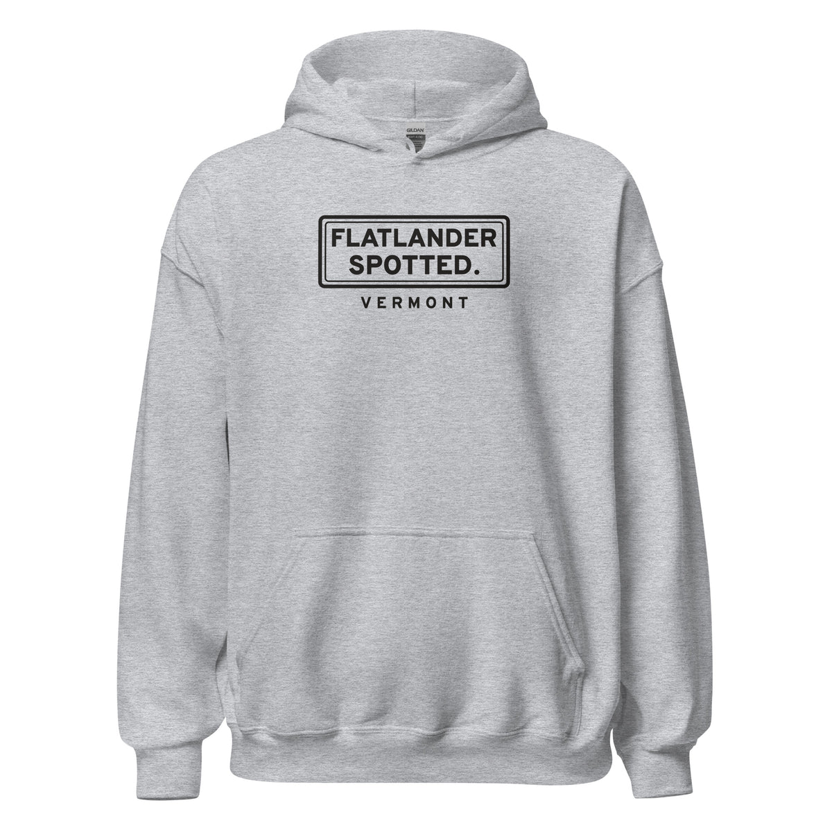 Vermont Flatlander Spotted. – Hoodie – Heather Grey