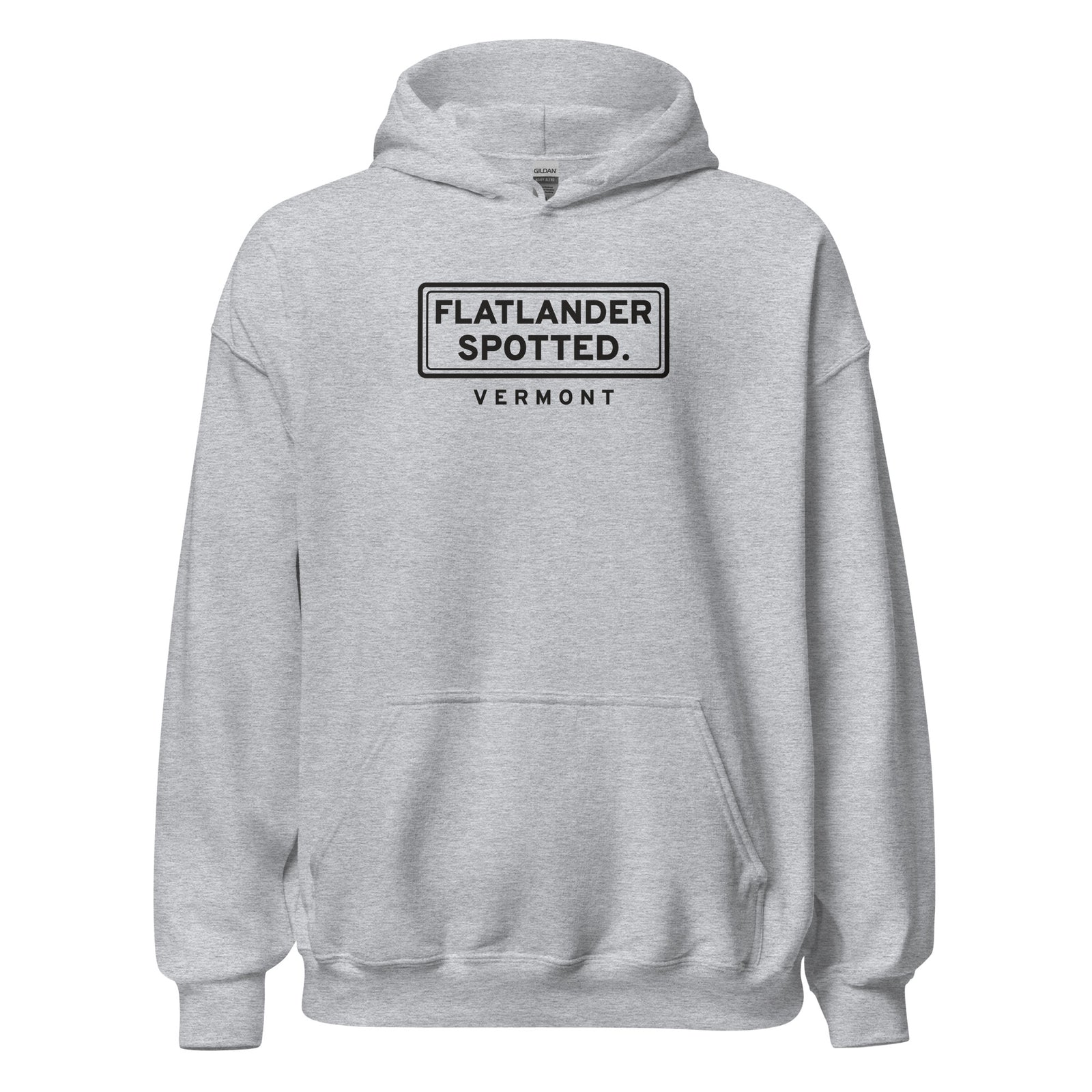 Vermont Flatlander Spotted. – Hoodie – Heather Grey