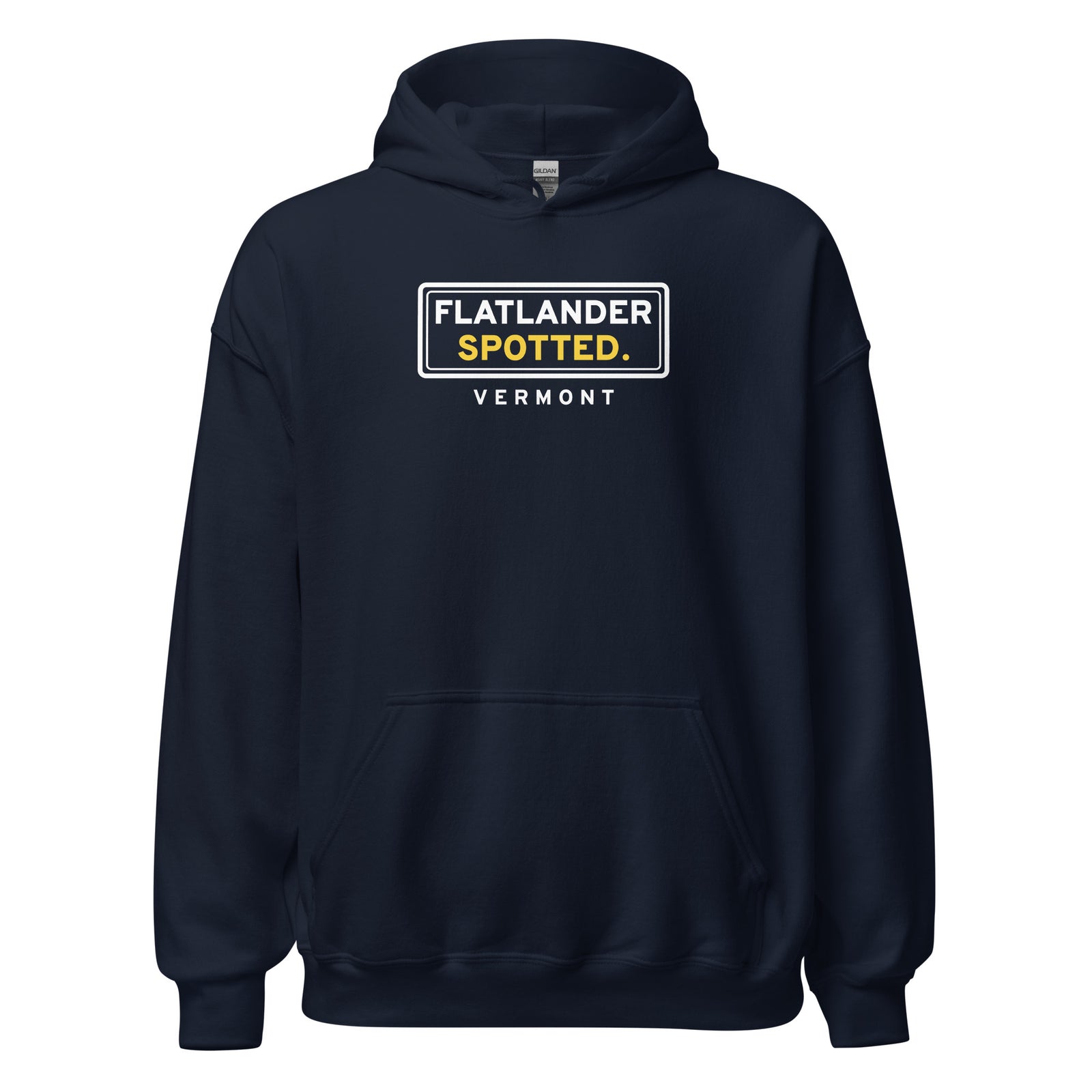 Vermont Flatlander Spotted. – Hoodie – Navy