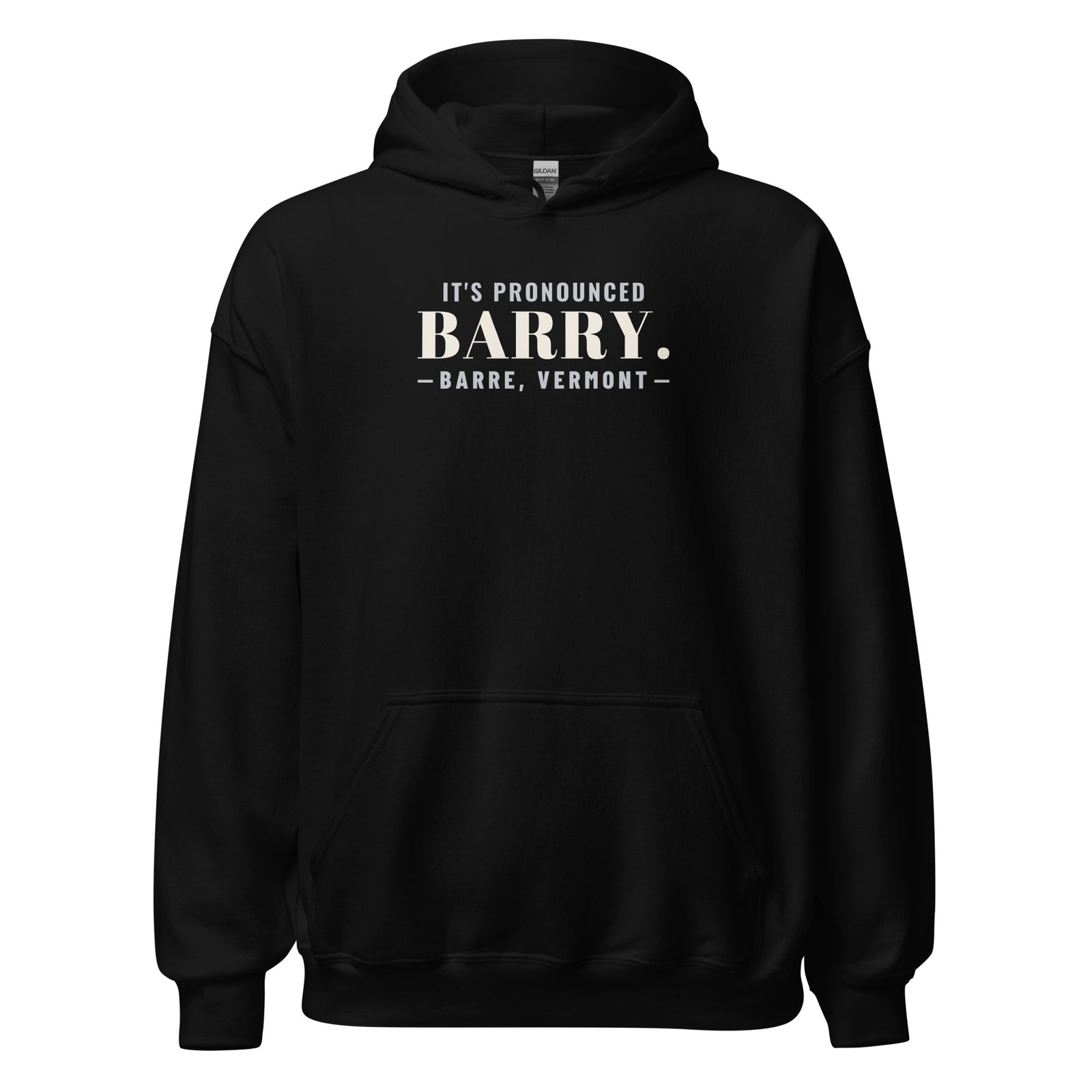 Vermont It's Pronounced Barry. – Hoodie – Black