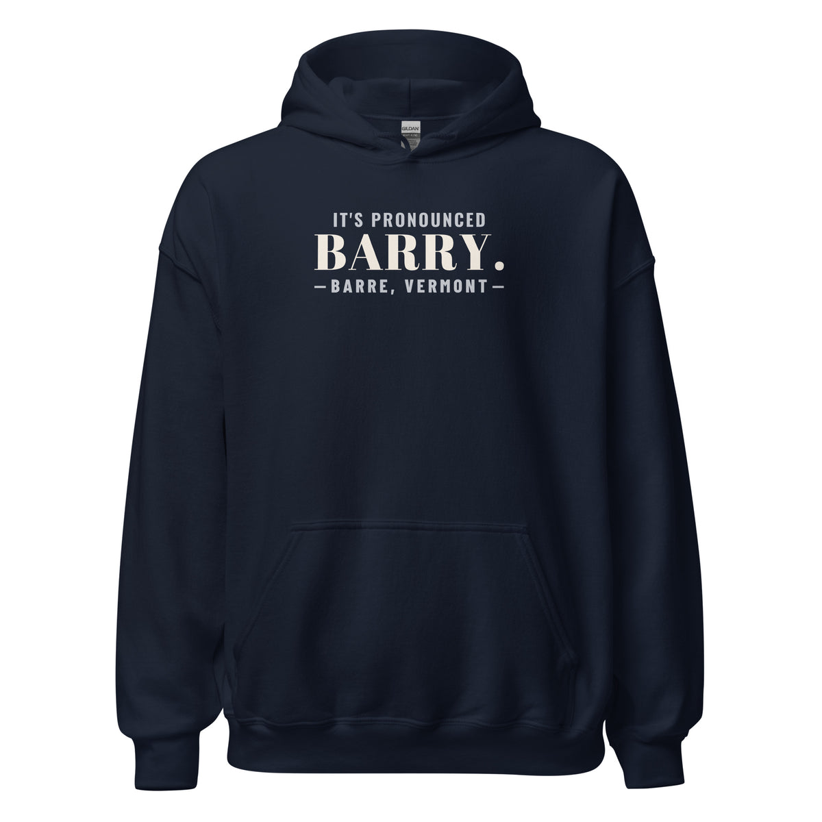 Vermont It's Pronounced Barry. – Hoodie – Navy