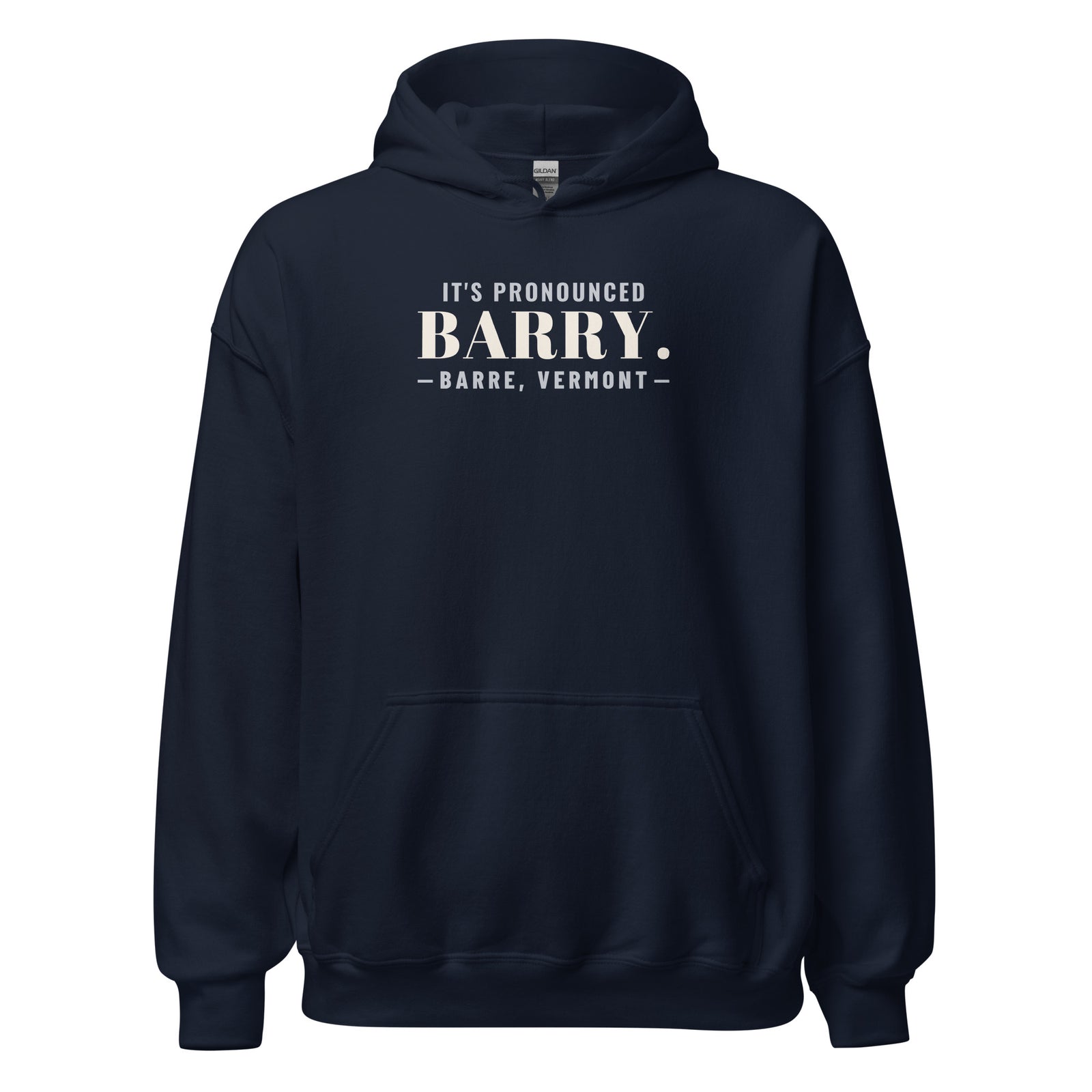 Vermont It's Pronounced Barry. – Hoodie – Navy