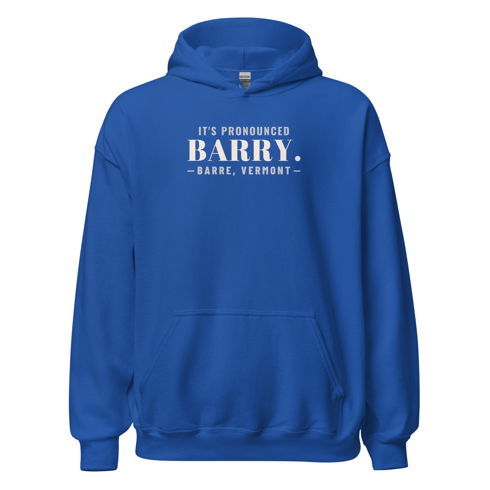 Vermont It's Pronounced Barry. – Hoodie – Royal