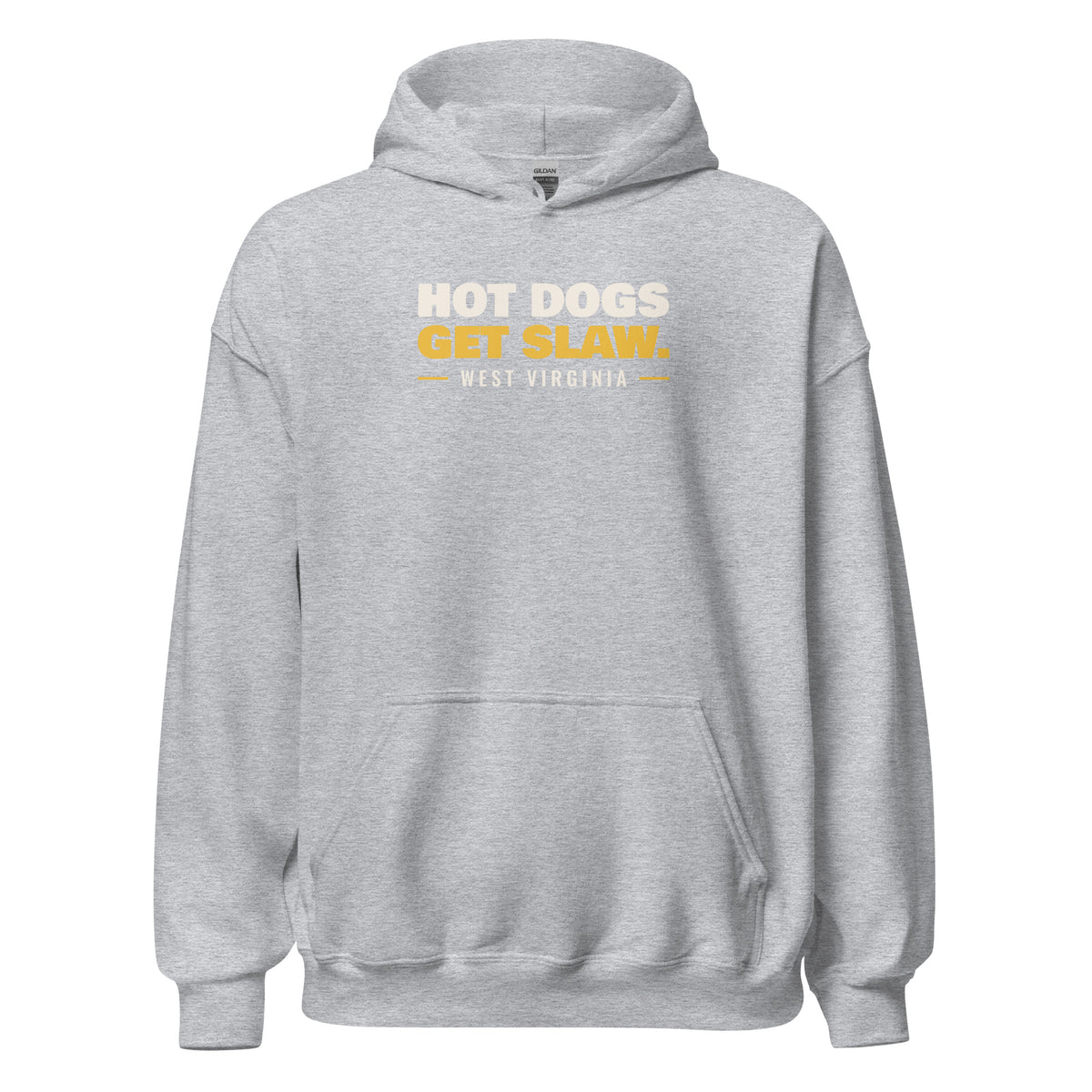 West Virginia Hot Dogs Get Slaw. – Hoodie – Heather Grey
