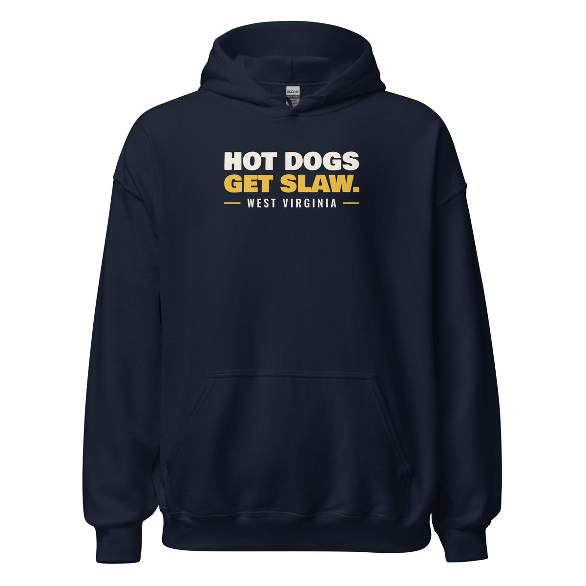 West Virginia Hot Dogs Get Slaw. – Hoodie – Navy