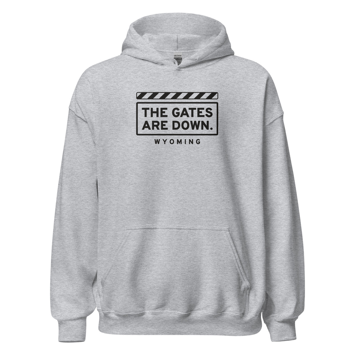 Wyoming The Gates Are Down. – Hoodie – Heather Grey