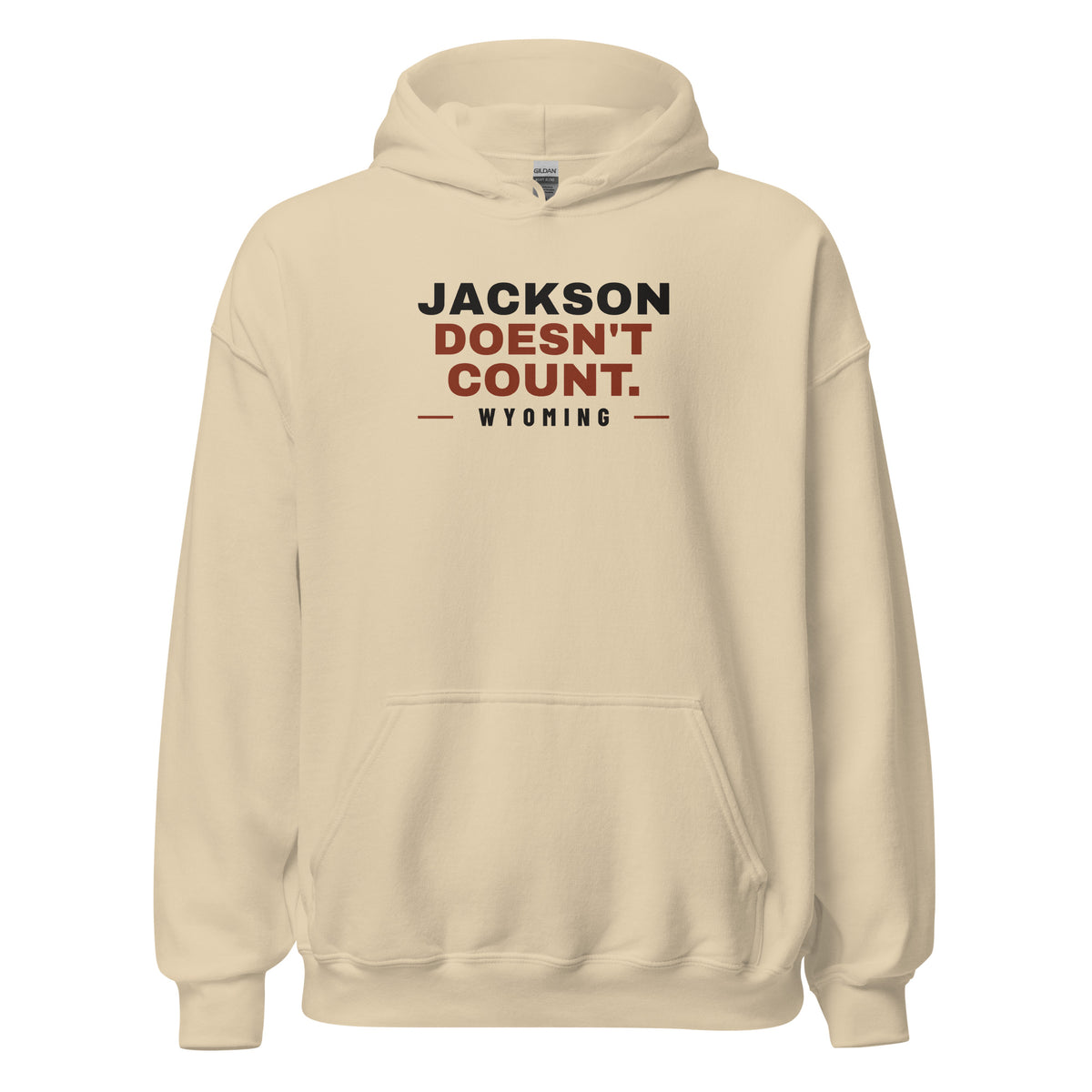 Wyoming Jackson Doesn't Count. – Hoodie – Sand