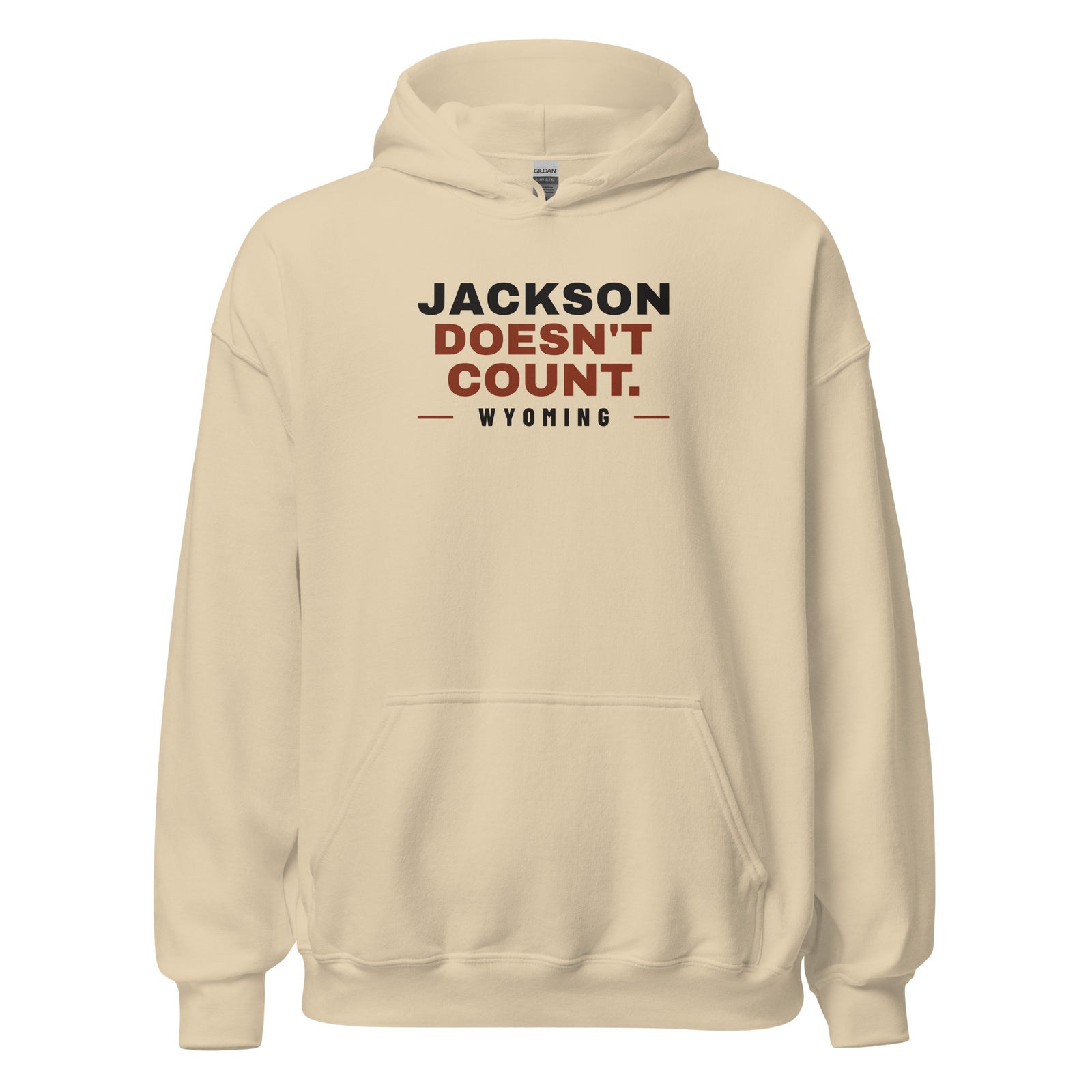 Wyoming Jackson Doesn't Count. – Hoodie – Sand