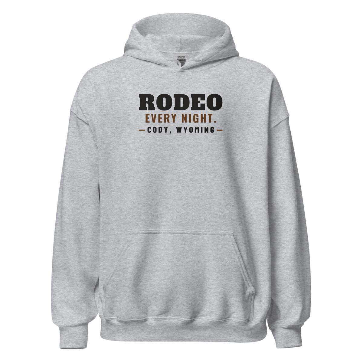 Wyoming Rodeo Every Night. – Hoodie – Heather Grey