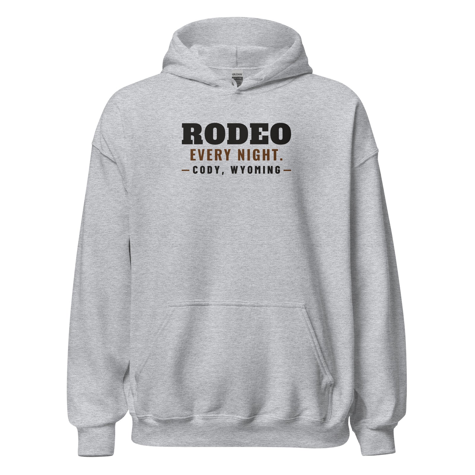 Wyoming Rodeo Every Night. – Hoodie – Heather Grey