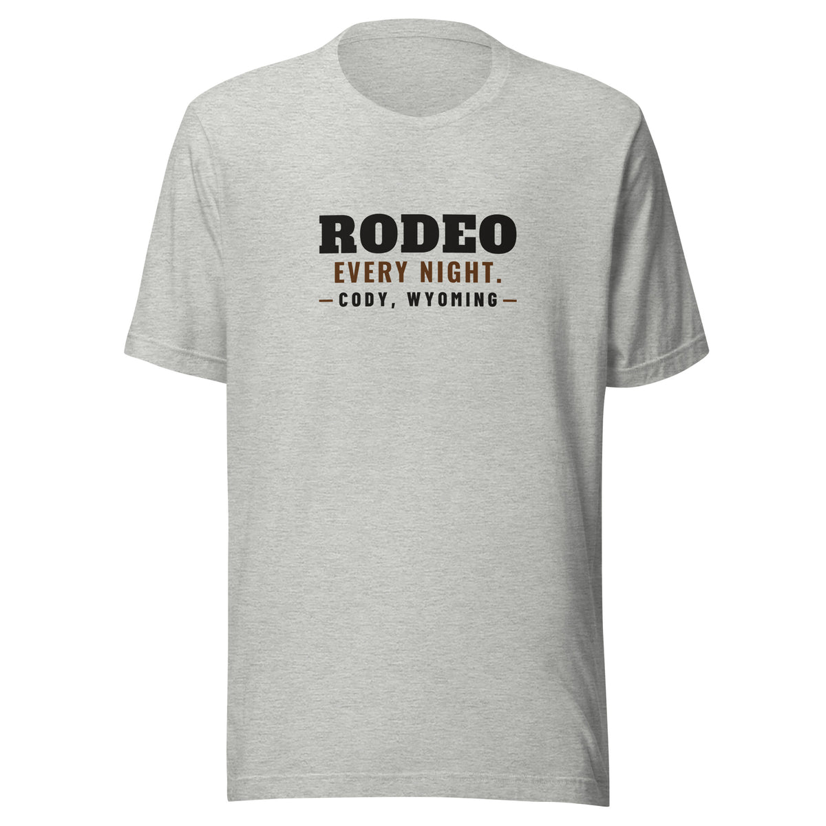 Wyoming Rodeo Every Night. – Tee – Heather Grey