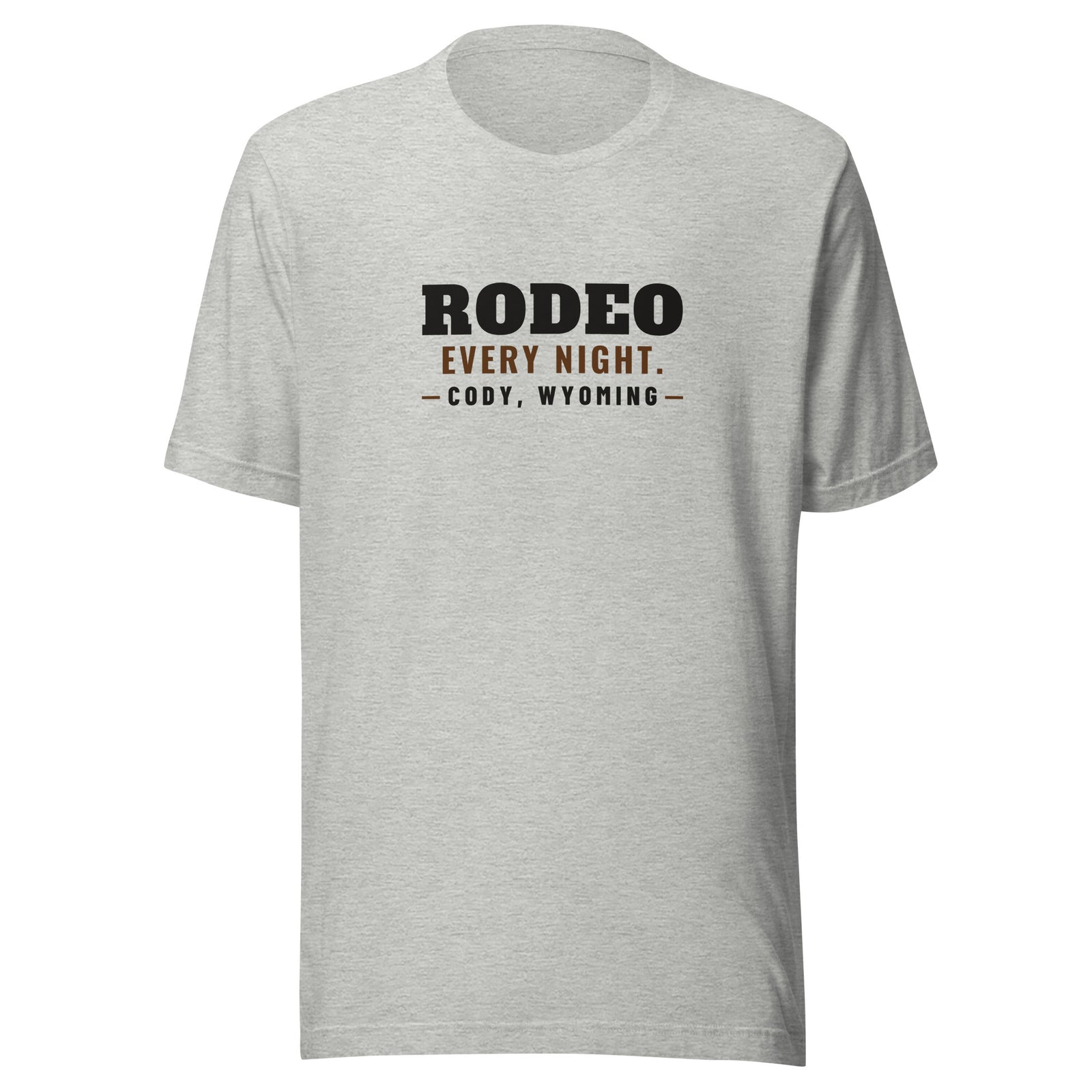Wyoming Rodeo Every Night. – Tee – Heather Grey