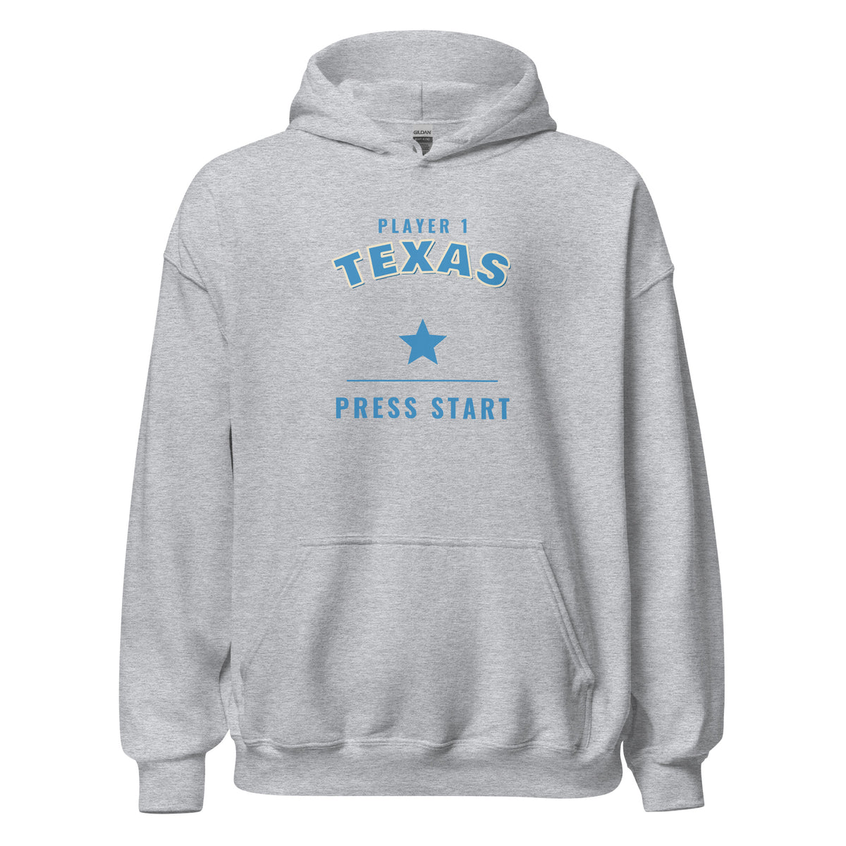 Player 1 Texas – Hoodie – Heather Grey