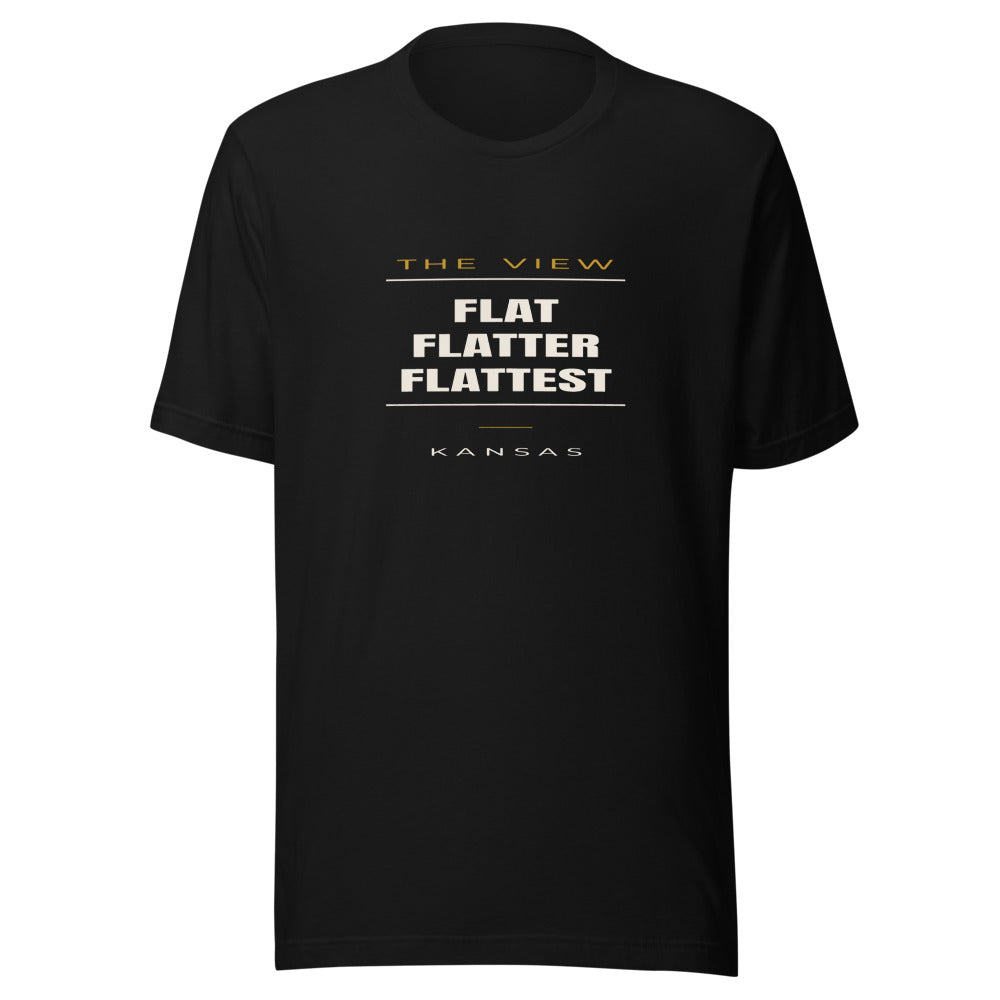 Kansas tee that says Flat, Flatter, Flattest