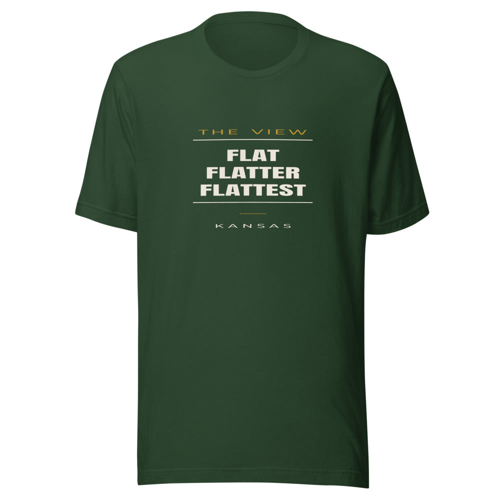 Kansas tee that says Flat, Flatter, Flattest