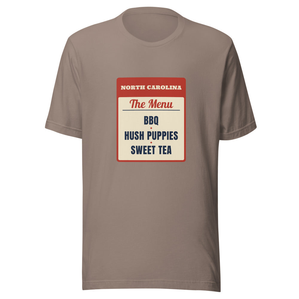 North Carolina BBQ Hush Puppies Sweet Tea – Tee – Pebble