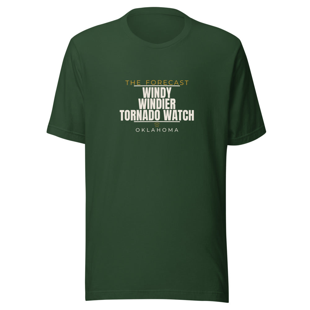 Oklahoma tee that says Windy, Windier, Tornado Watch