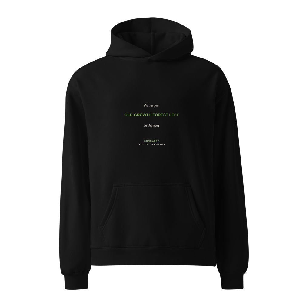 Congaree National Park black hoodie front in white studio | Kreativ