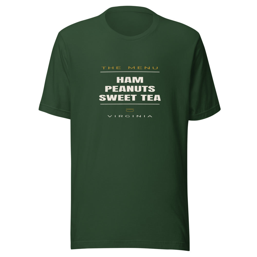 Virginia tee that says Ham, Peanuts, Sweet Tea