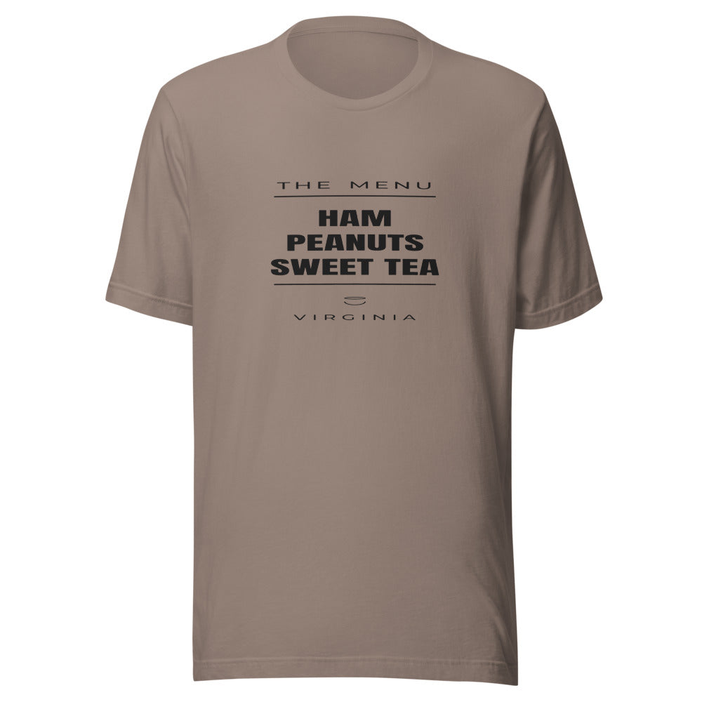 Virginia tee that says Ham, Peanuts, Sweet Tea