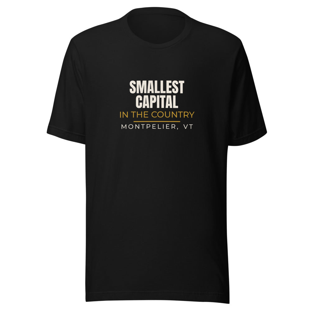 Montpelier tee that says Maple Syrup Capital