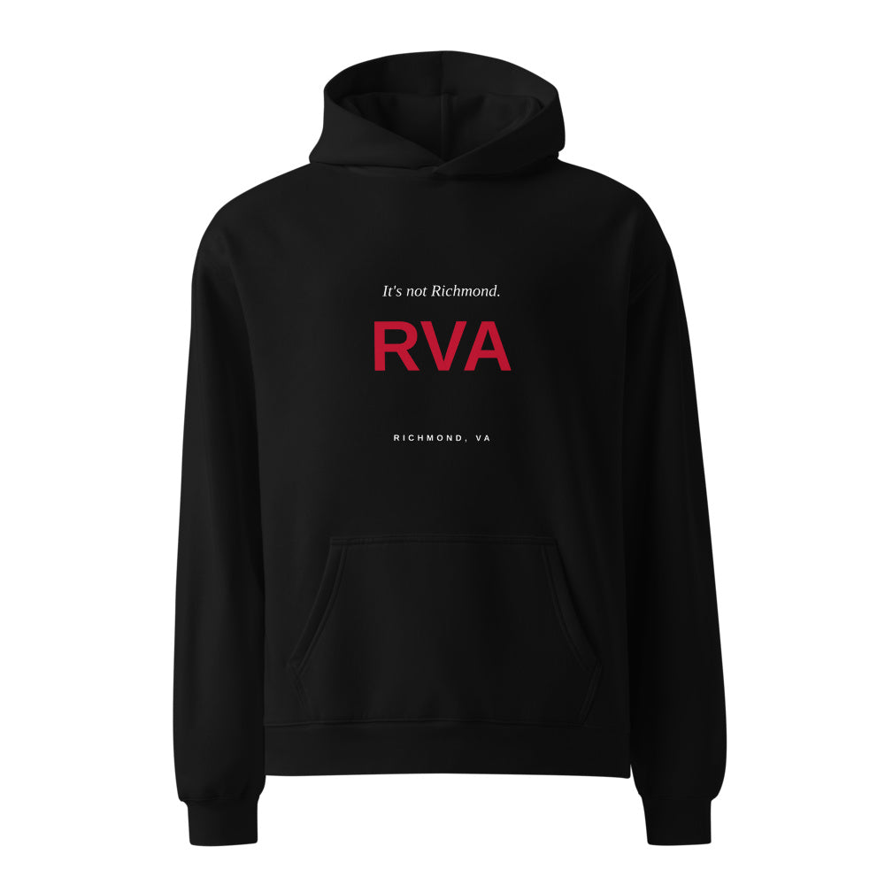 Richmond It's RVA black hoodie front in white studio | Kreativ